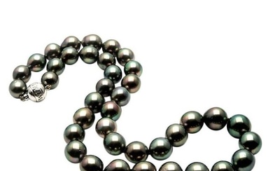 Mikimoto Tahitian Black South Sea Pearl Gold Necklace