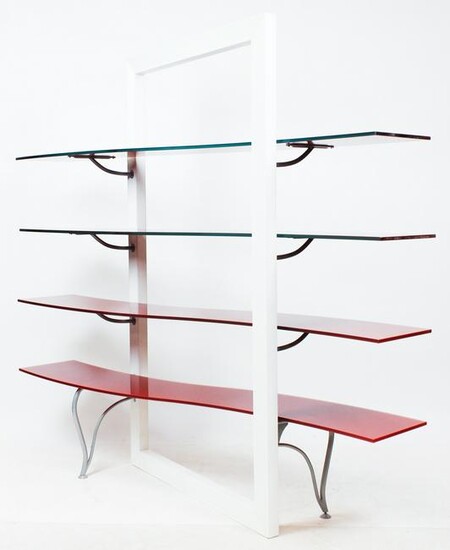Modern Glass Curved Shelf Unit