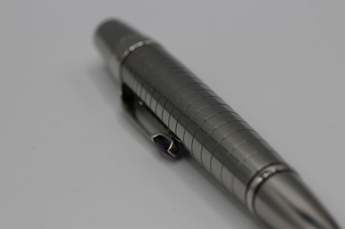 Montblanc - Ballpoint - Boheme steel amethyst ballpoint pen Platinum of 1