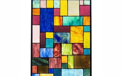 Multi-color Stained Art Glass Hanging Window Panel