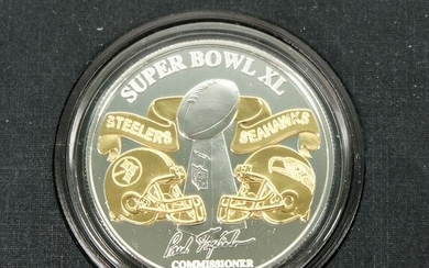 NFL Super Bowl XL(40) 25K & Silver Flip Coin