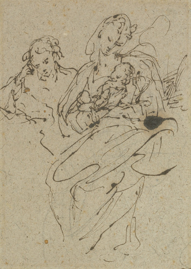 NORTH ITALIAN SCHOOL, 18TH CENTURY The Holy Family. Pen and brown ink on...