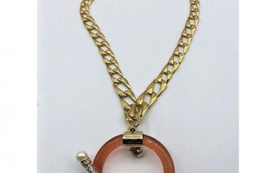 Napier Gold Tone Necklace, Avon Lg. Circle Ring Pendant