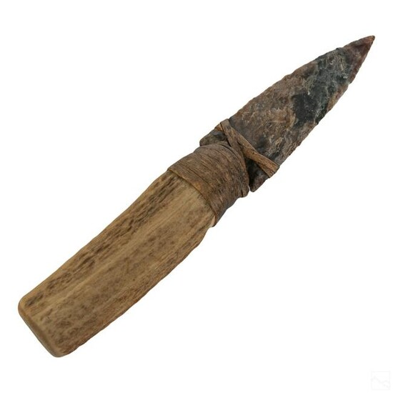 Native American Indian Antique Stone Antler Knife