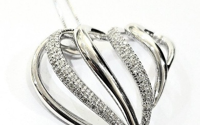 Necklace with pendant White gold Diamond