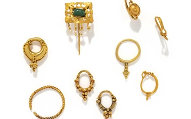 Nine Greco-Roman Gold Earrings