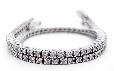 No Reserve Price - 1.34 Carat Pink Diamonds - Bracelet White gold