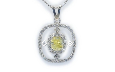 No Reserve Price-- - 18 kt. White gold - Necklace with pendant - 0.71 ct Diamond - Diamonds