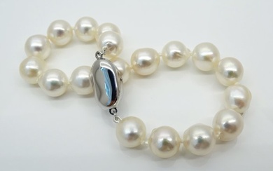 No Reserve Price - Akoya Pearls, 8.5 -9 mm - 925 Silver - Bracelet