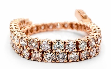 No Reserve Price - IGI Certified 5.55 Carat Pink Diamonds Bracelet - Rose gold