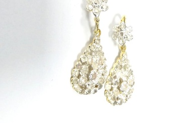 No Reserve Price - no reserve price Earrings - Silver, Yellow gold Round Diamond