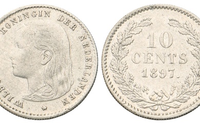 No reserve - 10 Cent. Wilhelmina. 1897. Zeer Fraai / Prachtig.