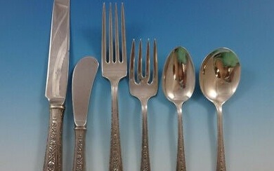 Normandie by Wallace Sterling Silver Dinner Flatware Set For 12 Service 75 Pcs
