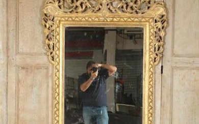 OLD#13522 Monumental Gilt and Carved Wood Mirror
