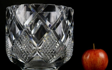ORREFORS HAND CUT CRYSTAL FOOTED VASE