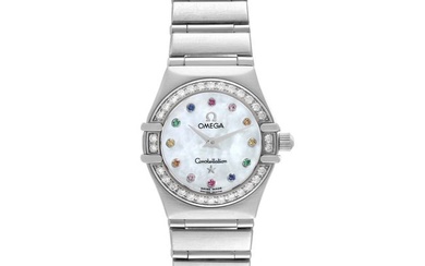 Omega Constellation Iris Steel Multi Stone Ladies Watch