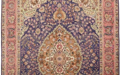One of a Kind Vintage Purple Classic Floral 7X10 Handmade Oriental Rug Carpet