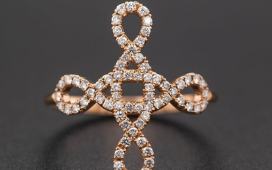 Orrana - 18 kt. Pink gold - Ring Diamond
