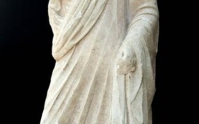 Over Life-Sized Roman Marble Togatus Figure