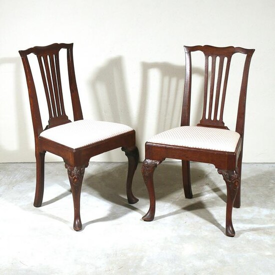 PAIR ENGLISH/AMERICAN QUEEN ANNE SIDE CHAIRS