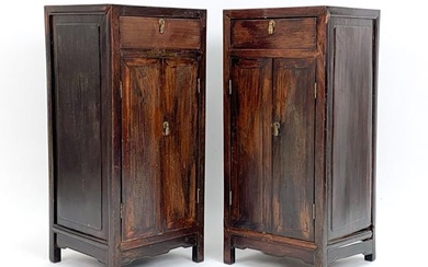 PAIR OF CHINESE ANTIQUE HARDWOOD CABINETS