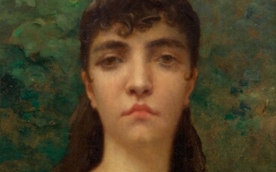 PAUL DÉSIRÉ TROUILLEBERT(1829 Paris 1900)Jeune femme en buste. Huile sur toile. Signé en haut à...
