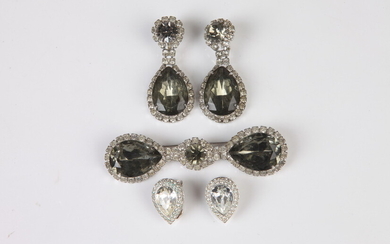 PAULINE TRIGERE COSTUME JEWELRY PIN AND MATCHING EARRINGS WITH ONE...