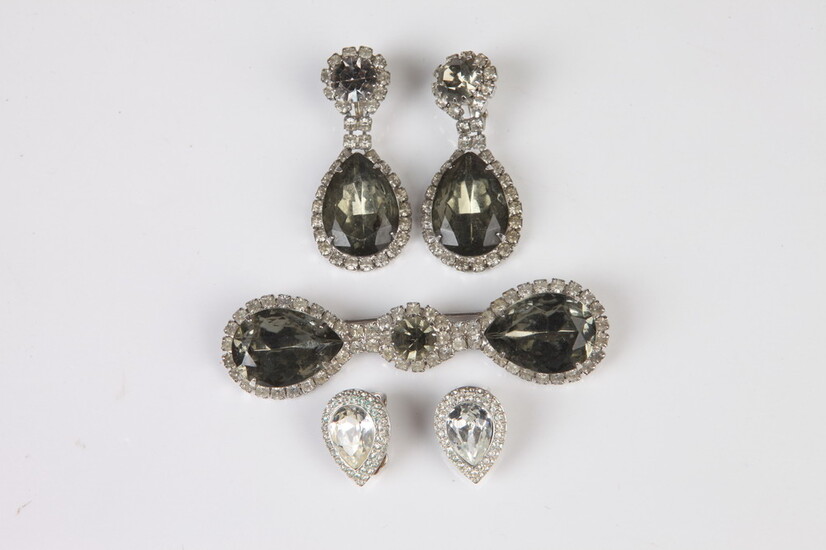 PAULINE TRIGERE COSTUME JEWELRY PIN AND MATCHING EARRINGS WITH ONE...
