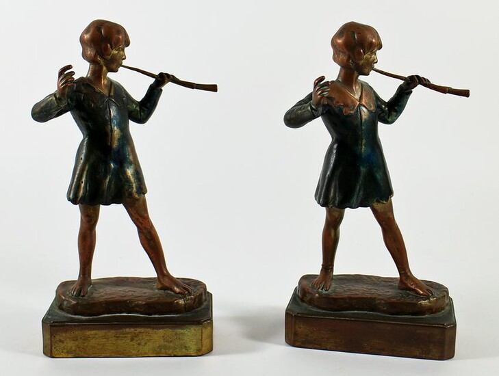 POMPEIAN BRONZE BOOKENDS