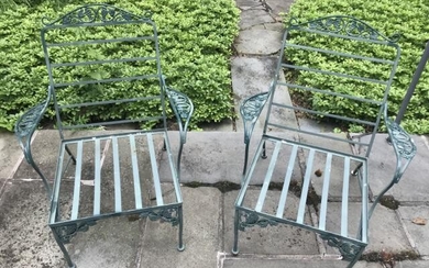 Pair Mid Century Grape Cluster Outdoor Armchairs