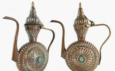 Pair Of Egyptian Tea Ewers, Circa 1900