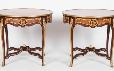 Pair Of Louis Xv Style Gilt Mounted Gueridons