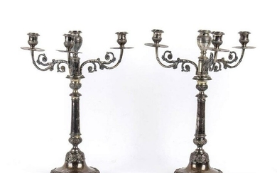 Pair of Italian silver candelabra - Naples, circa 1830