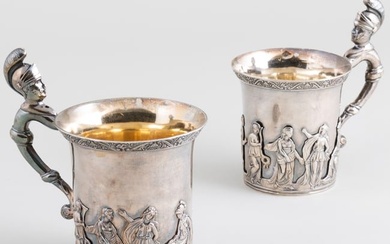 Pair of Russian Silver Cups