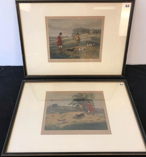 Pair of S. J. Fuller 1835 Colored Hunting Lithographs