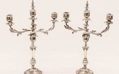 Pair of William & George Sissons Baroque Silver Plated