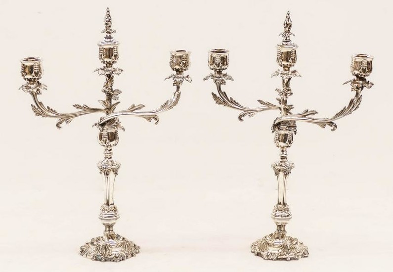 Pair of William & George Sissons Baroque Silver Plated