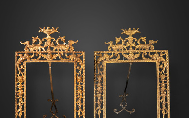 Pair of gilt bronze frames, 19th century
