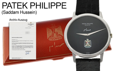 Patek Philippe Geneve Calatrava Handaufzug Werknr. 1.283.950 750/- Weissgold. Saddam Hussein. mit or