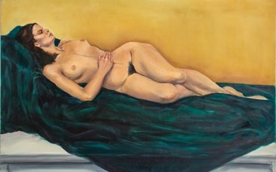 Penny Purpura Reclining Nude Woman Oil on Canvas