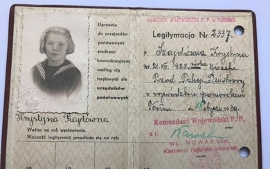 Polish Police ID Issued to Daughter of Policeman - 1939