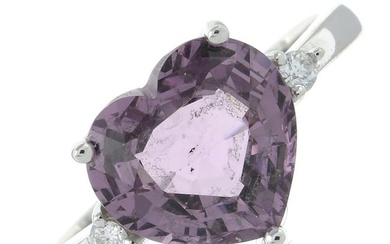 Purple spinel & diamond dress ring