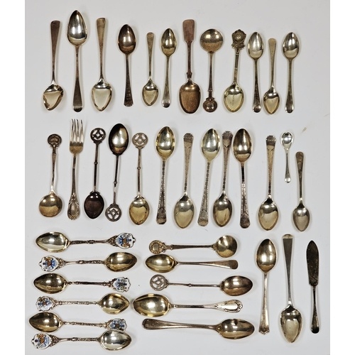 Quantity of Georgian and later silver teaspoons including a ...