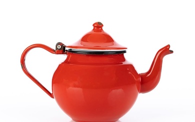Red Enamel Teapot H:14cm x L:21cm