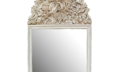 Regence-Style White Painted & Carved Mirror