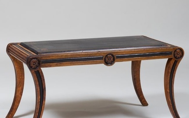 Regency Style Ebonized and Parcel-Gilt Low Table