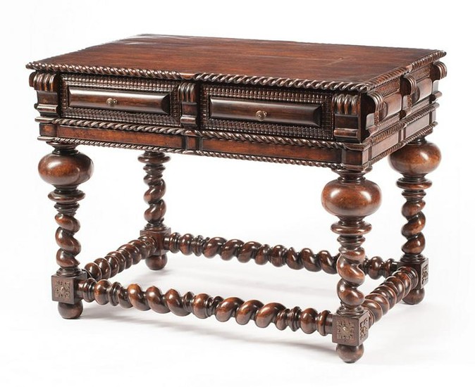 Renaissance-Style Hardwood Side Table