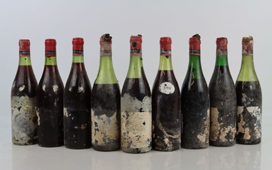 Réunion de 9 bouteilles type Bourgogne de... - Lot 205 - Alexandre Landre Beaune
