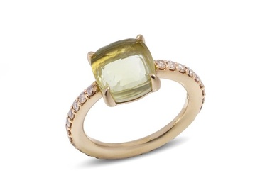 Pomellato - Ring Baby collection 18k rose gold lemon quartz and diamond ring