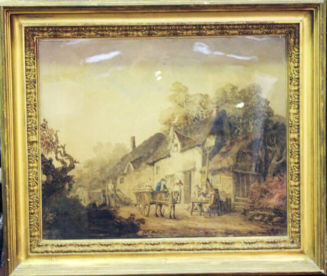 Robert Dixon - 'The White Horse Inn', 19th century watercolour, signed recto, titled label